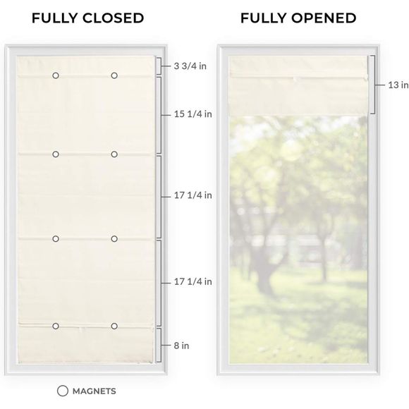 Cordless Linen Look Roman Shade Light Filtering Window Shades Ivory/Cream 27x64" - Picture 5 of 6